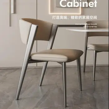Italyan ışık lüks yemek sandalyesi tasarımcı Modeli odası Dresser yarı ark arkalığı sandalye Modern Minimalist ev restoran sandalye