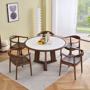 İskandinav Kayrak yemek masası s Basit yuvarlak Masalar Modern yemek odası mobilyası Küçük Daire Ev Otel katı ahşap yemek masası