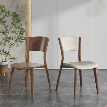 İskandinav Rahat yemek sandalyeleri Salon Deri Balkon Lüks Tasarım Sandalye Ahşap Makyaj Bekleyen Silla Nordica Ev Mobilyaları