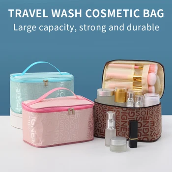 Kadın Makyaj Çantası Yüksek Kapasiteli Su Geçirmez Kozmetik saklama çantası Tuvalet Organizatör Kozmetik Durumlarda Seyahat Taşınabilir çamaşır torbası