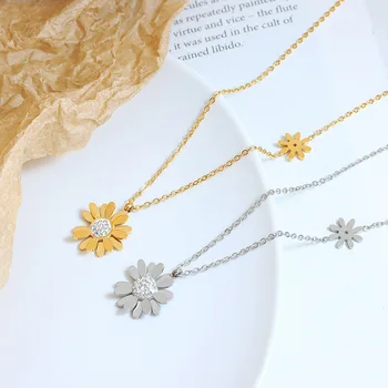 Kadın Moda Altın Gümüş Renk Geometrik Zincir Gerdanlık Kolye Takı Hediyeler Yeni Moda Çiçek Kolye