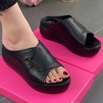 Kadın Terlik Kadın Kore Tarzı Yumuşak Taban platform sandaletler Rahat kaymaz Balık Ağzı Ayakkabı Zapatillas De Estar Por Casa