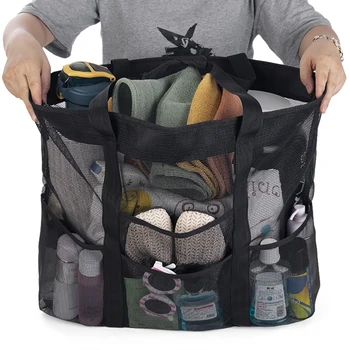 Kadın Yüzme saklama çantası Büyük Kapasiteli Omuz Paketi Plaj Taşınabilir Örgü Çanta Çanta Seyahat Banyo Paketi