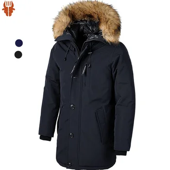 Kapitone ceket Erkekler Kış Kalın sıcak tutan kaban Orta uzunlukta Parka Soğuk geçirmez Kapşonlu Casual Açık Üstleri Şapka Ayrılabilir Rüzgarlık 2023