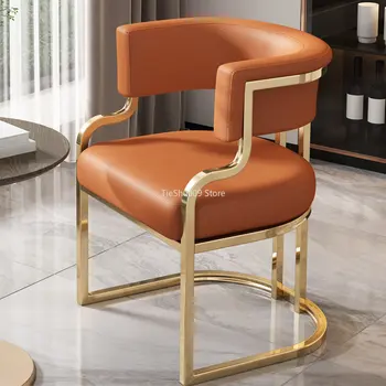 Kol Mobil yemek sandalyeleri Accent Ergonomik İskandinav Tasarımcı yemek sandalyeleri Metal Lüks Cadeiras De Jantar mutfak mobilyası DC068