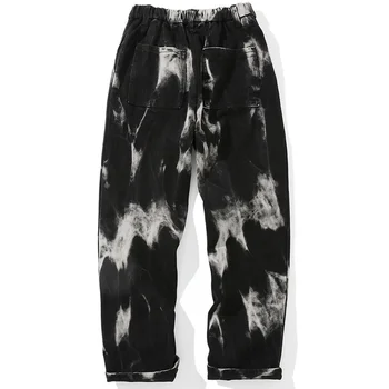 Kravat boya Zanaat Sokak Hip-Hop Tarzı Pantolon erkek İlkbahar ve Sonbahar Gevşek Rahat Elastik Pantolon Dört Mevsim Geniş bacak Gelgit
