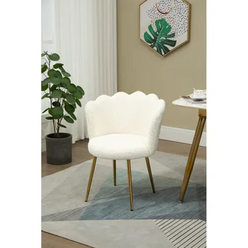 Kumaş Vurgulu Sandalye, Sırtlı Rahat Sallanan Sandalye, Modern Vurgulu Sandalyeler Birçok Duruma Uygun, Kolay Montaj, Beyaz