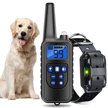 Köpek Eğitim Cihazı 800M Uzaktan Kumanda 70CM PU Deri Yaka Alıcı Su Geçirmez Bip / Titreşim / Statik Modu S/M / L Köpekler