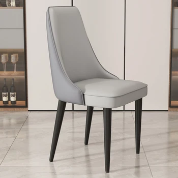 Lüks Deri Yemek Sandalyesi Düğün Restoran Zarif Relax Tasarım Accent yemek sandalyeleri Mutfak Silla De Comedor Ev Mobilyaları