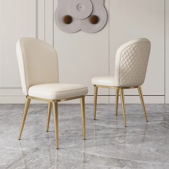 Lüks Metal yemek sandalyeleri Modern Beyaz Yatak Odası Restoran Sandalye Tuvalet Masası Altın Makyaj Cadeiras Ev Mobilyaları WSW35XP
