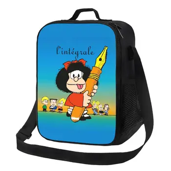 Mafalda Komik Termal Yalıtımlı Öğle Yemeği Çantaları Quino Karikatür Mang Yeniden Kullanılabilir yemek taşıma çantası Çocuklar için Okul Çok Fonksiyonlu Bento yiyecek kutusu