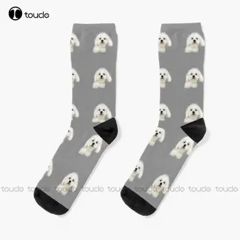 Malta Yavru Köpek Köpekler Yavru Yavru Çorap Terlik Çorap Erkekler 360° Dijital Baskı Özel Hediye Streetwear Komik Çorap Sanat