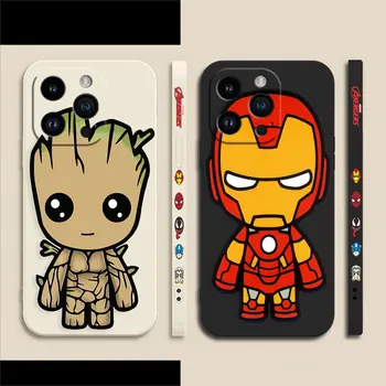 Marvel Groot İran Telefon kılıfı İçin Apple iPhone 14 13 12 11 Pro XS Max Mini X XR SE 7 8 6 15 Artı Renk Sıvı Durumda Funda Çapa