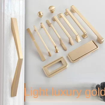 Mat Altın Metal Çekmece Dresser Mutfak Dolap Dolap Dolap Kapı Çekme mobilya dolap kulpu Ev Otel Donanım Uzun Topuzu