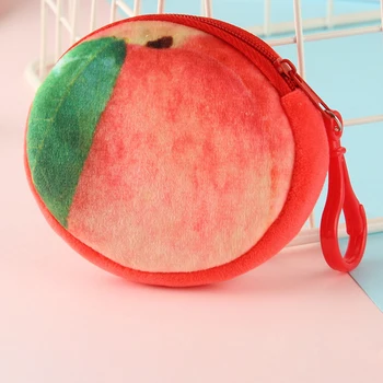 Meyve sıfır cüzdan Küçük Kız cüzdan Elma karpuz Çilek kabak cüzdan bulucu USB zinciri para sikke çanta tatil hediye çantası