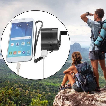 Mini Şarj El Krank USB Cep Telefonu Açık Acil Kamp Yürüyüş AC Jeneratör Carry-On Şarj Jeneratör Survival Araçları