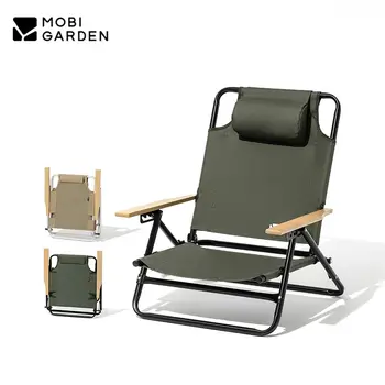 MOBI BAHÇE Kamp Ayarlanabilir Düşük Sandalye Taşınabilir Alüminyum Alaşım Boş Sandalye Yastık İle Tek Açık Piknik ofis koltuğu