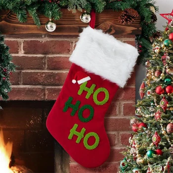 Moda Kırmızı Noel Çorap Asılı Noel Harfler Şeker Çanta Kolye Dekorasyon Noel Gecesi için Ev Dekorasyonu