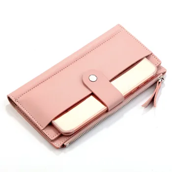 Moda Uzun Kadın cüzdan Çantalar Fermuar Çile bozuk para cüzdanı kart tutucu Cüzdan Kadın Pu deri Debriyaj Para Çantası Pu Deri Cüzdan