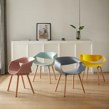 Modern Minimalist ev sandalyesi Plastik İskandinav Internet Ünlü Yemek Sandalyesi Arkalığı Tabure Eğlence Masa Sandalye Müzakere