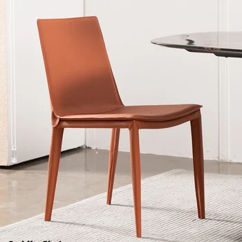 Mutfak Yüksek Geri yemek sandalyesi Deri Tasarımcı İskandinav Tarzı Okuma yemek sandalyesi Rahatlatıcı Ofis Sillas Comedor Mobilya