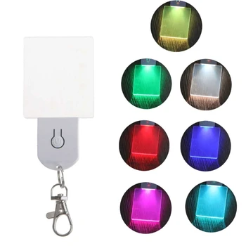 N1HE Mini taşınabilir anahtarlık ışıkları taşınabilir şarj edilebilir akrilik anahtarlık el feneri yuvarlak akrilik ışık kolye anahtarlık