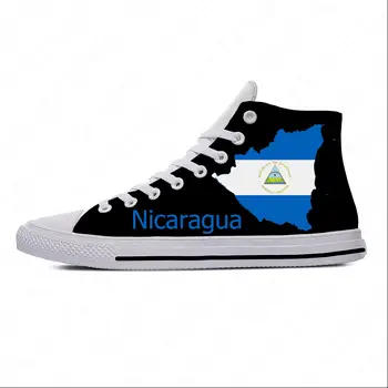 Nikaragua Yüksek Top Sneakers Mens Womens Genç rahat ayakkabılar Tuval koşu ayakkabıları 3D Baskı Cosplay Nefes Hafif ayakkabı