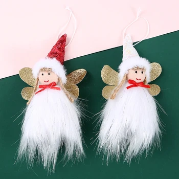Noel Bebek Asılı Melek Kız, noel Ağacı Duvar Dekor Süsleme Peluş Elfler Kolye Noel Ev Partisi Dekorasyon için