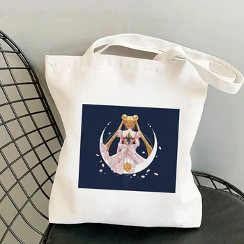 Omuz Bayan Çantası Alışveriş Denizci Miyav pembe Kawaii Çanta Harajuku kadın alışveriş çantası Tuval Alışveriş Çantası kız çanta Tote