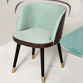 Oturma Odası yemek sandalyeleri Kadife Su Geçirmez Şezlong Metal ergonomik mutfak sandalyesi Müzakere Meuble Postmodern Mobilya