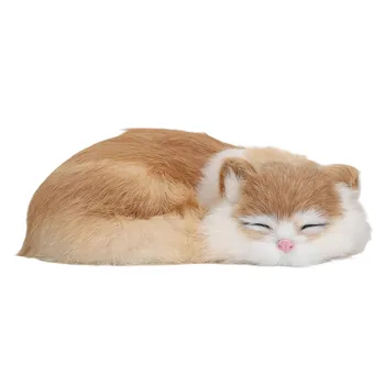 Peluş Uyku Kedi Oyuncak Koleksiyon Simülasyon Yumuşak Kürklü Dekoratif Uyku Kedi Heykelcik Ofis için