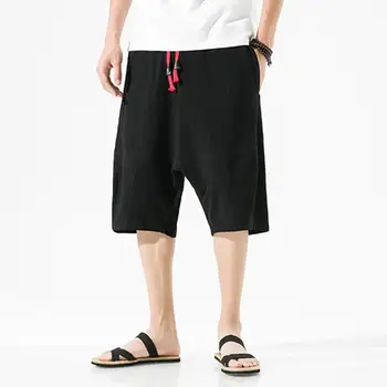 Rahat Şort Elastik Kemer İpli Geniş Bacak Cepler Şort Gevşek plaj şortu Streetwear Gevşek Pantolon Düz Pantolon
