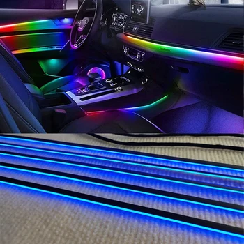 RGB LED araba İç ortam ışık aksesuarları Neon akrilik kılavuz şerit arka ışık Senfoni dekoratif atmosfer lambası
