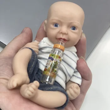 Saskıa 6 İnç Tam Vücut Silikon Bebek Gerçekçi Yeniden Doğmuş Bebek Boyalı Bebe bebe reborn corporation de silikon inteiro bebes reborn Bebek
