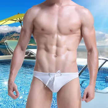 Seksi Düşük Bel Sıkı Gövde Erkek Mayo Katı İpli Yaz Yüzme Erkekler plaj şortu Havuzu Yüzmek Külot Bikini Mayolar