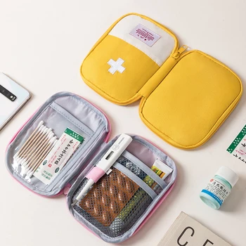 Sevimli Mini Taşınabilir Ilaç Çantası Ilk Yardım Kiti acil durum uyarı kitleri Organizatör Açık Ev Tıp Hap saklama çantası 4 Renkler
