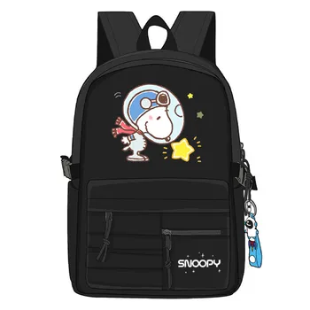 Snoopy naylon okul çantası karikatür sevimli anime sırt çantası erkek kız büyük kapasiteli seyahat çantası çanta