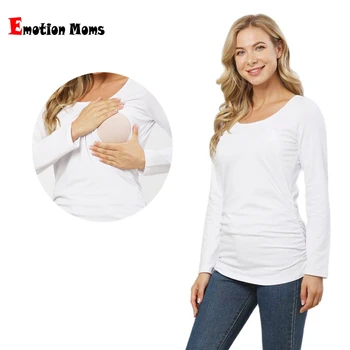 Sonbahar Uzun Kollu Gebelik Hamile Kıyafetleri Preast Besleme Hamile Kadınlar Hemşirelik Üst Analık T-shirt Freeshipping İçin Tops