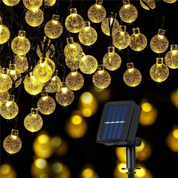 Su geçirmez 50 LED güneş dize ışıkları ile 8 modları ve kristal toplar için ev, bahçe, düğün ve yılbaşı dekoru