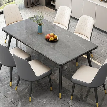 Su geçirmez Oturma Odası yemek masası İskandinav Kare Tasarım yemek masası ve Sandalyeler Set Modern Siyah Masa Bir Yemlik Ev Mobilya