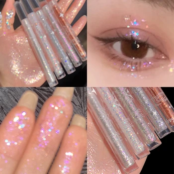 Sıvı Göz Farı Polarize Parlak Vurgulamak Parlatıcı İpekböceği Gözyaşı Makyaj Su Geçirmez Sedefli Glitter Kozmetik