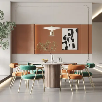 Tasarımcı Modern Yemek Sandalyesi Minimalist Ergonomik Makyaj Balkon Şezlong Ofis Kat Chaises Salle Yemlik Ev Mobilyaları