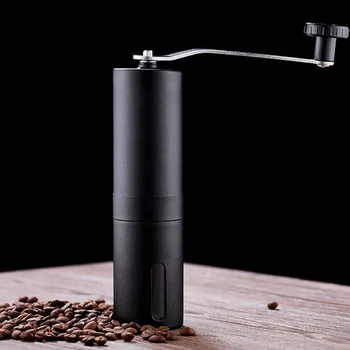 Taşınabilir Manuel Kahve Değirmeni Paslanmaz Çelik Kahve Çekirdeği Çapak Değirmeni Çift Rulman Konumlandırma Ev Espresso Değirmeni