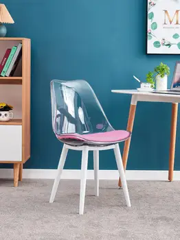 Ticari İskandinav Beyaz Masa Peri Ev Yatak Odası Arka Plastik Kristal Sandalye Akrilik Tabure Temizle Yemek sillas de comedor