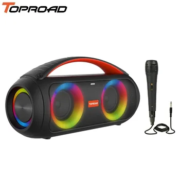TOPROAD su geçirmez Bluetooth hoparlörler 40 W taşınabilir Boombox kablosuz Stereo bas Subwoofer sütun desteği LED RGB ışıkları FM radyo