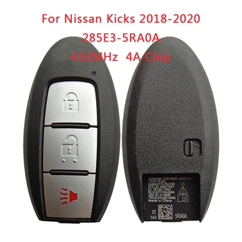 TXK027071 285E3-5RA0A Nissan Kicks 2018-2020 İçin Akıllı Uzaktan Araba Anahtarı 2 + 1 Düğme 433.92 MHz 4A Çip S180144502 FCC ID KR5TXN1