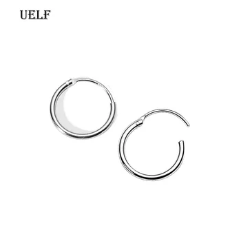 UELF 2022 Yeni Basit Paslanmaz Çelik Küçük Hoop Küpe Kadın Erkek Kıkırdak Kulak Piercing Takı Pendientes Hombre Mujer