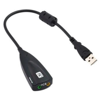 USB 5HV2 kablolu stereo kartı USB 3.5 mm ses arabirimi harici USB 7.1 ses kartı sürücüsüz PC laptop için mikrofon