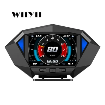 WııYıı Fabrika Doğrudan Yeni Araba OBD2 GPS LCD Metre teşhis araçları HUD HEAD Up Display GPS Slopemeter P1 Araba obd Ölçer