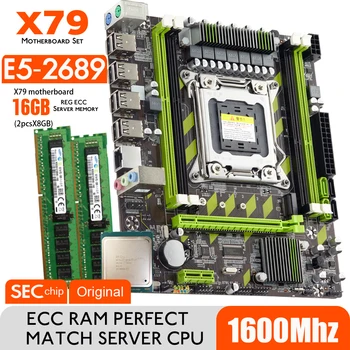 X79G X79 Anakart Seti LGA2011 Kombinasyonları ıntel Xeon E5 2689 CPU 2 adet x 8GB = 16GB Bellek DDR3 RAM 1600Mhz12800R D3